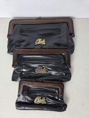 Vintage 1970s charlie bags makeup clutch trio all fit inside each other